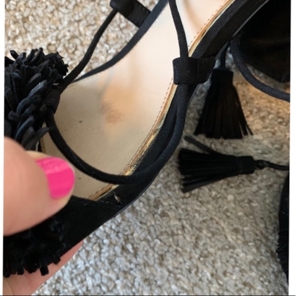 Zara Leather Lace Up Sandals With Chunky Heel - Picture 10 of 10